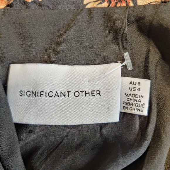 Significant Other Black with Orange Floral Dress Size 4 - Picture 7 of 7